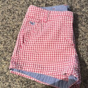 Southern Marsh Pink and White Checkered Women Shorts